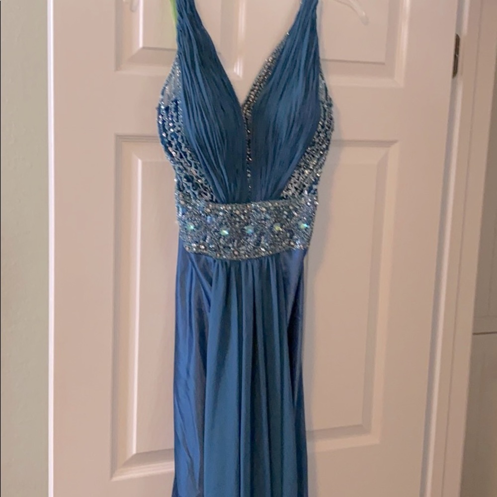 Maxi Dress Blue turquoise color